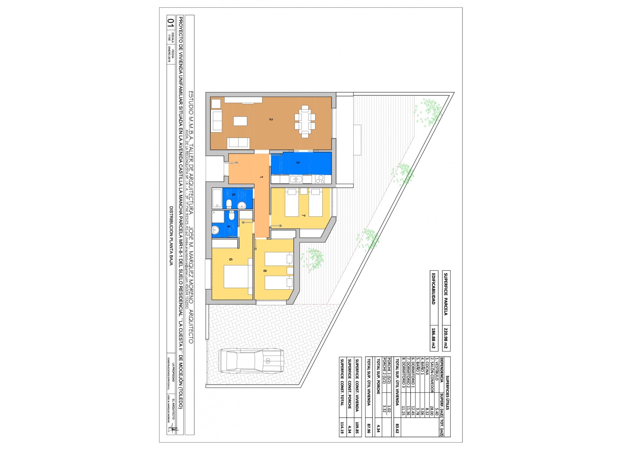 VIVIENDAS UNIFAMILIARES ADOSADAS SITAS EN C/ BOLIVIA MR1-8-1 MOCEJON (Toledo)